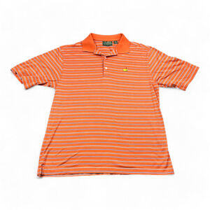 Vintage Masters Polo Shirt Adult MEDIUM Orange Stripes Amen Corner Augusta 90s